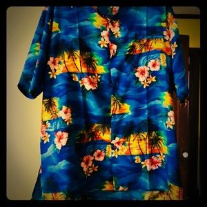 Men’s retro Hawaiian shirt. 100% silk